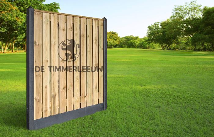 Antraciet beton Grenen schutting