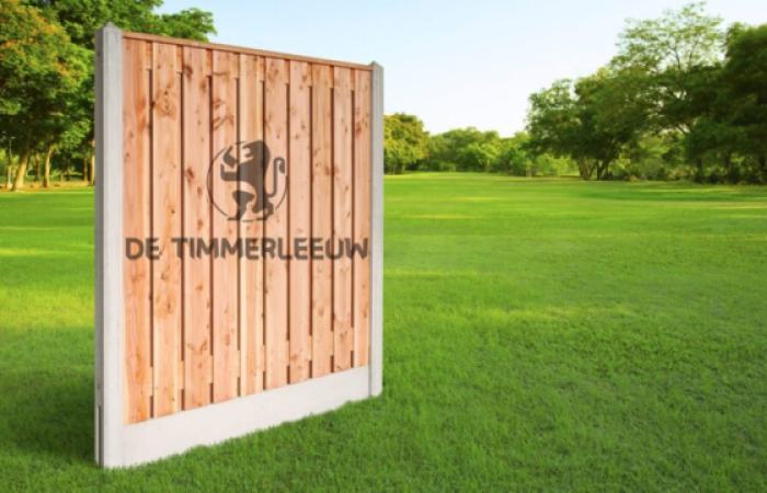 Wit beton Douglas schutting