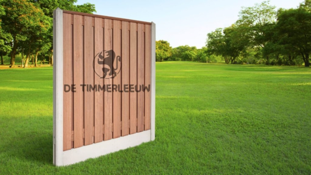 Wit beton hardhout schutting